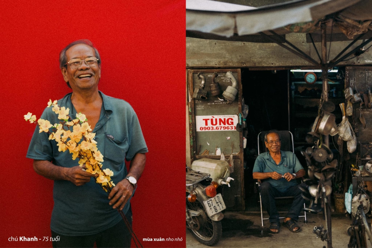 Dịp Tết 2023, chàng trai 30 tuổi nảy ra ý tưởng chụp ảnh Tết cho những người già trong trong viện dưỡng lão và các em nhỏ ở cồn Phó Ba - "ốc đảo" của TP Long Xuyên.