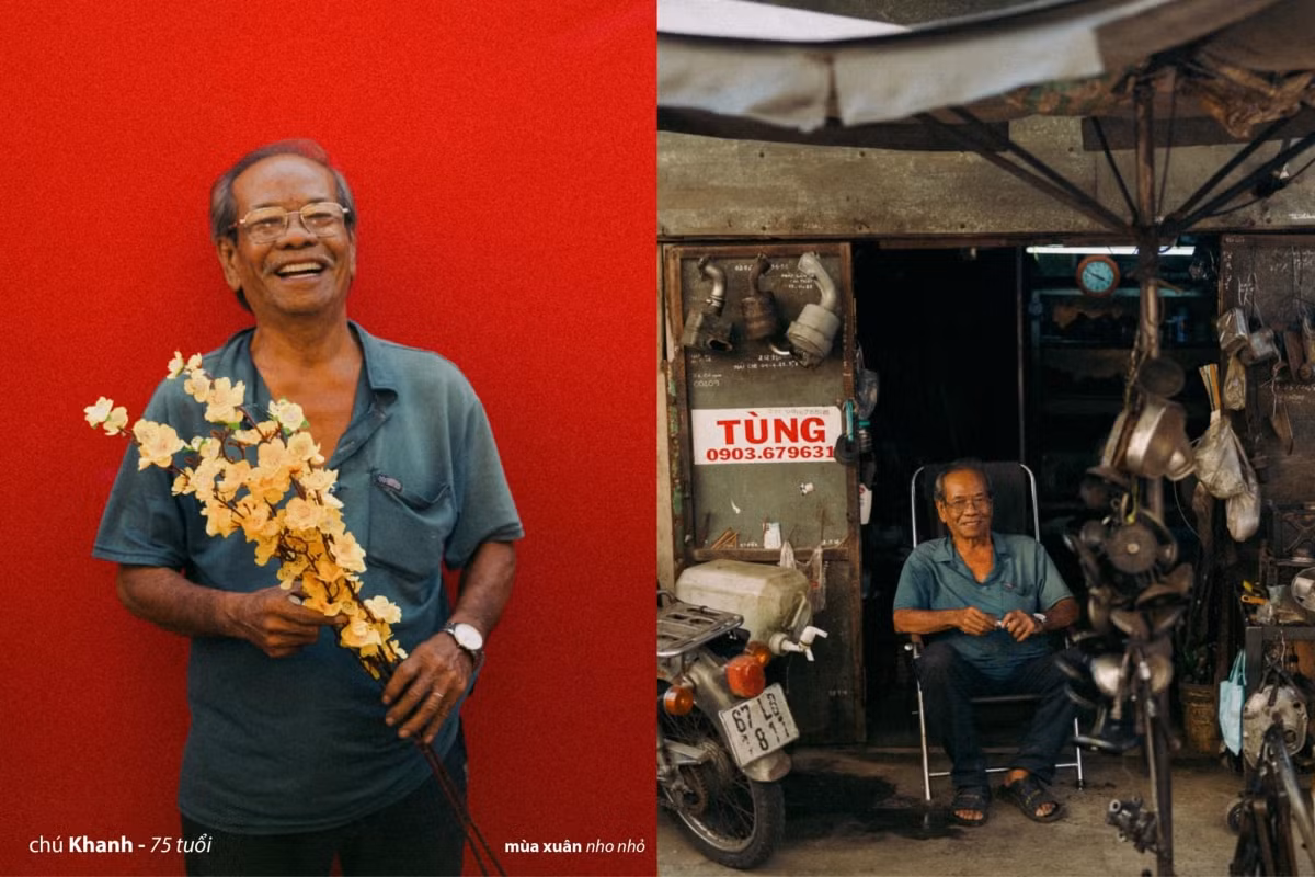 Dịp Tết 2023, chàng trai 30 tuổi nảy ra ý tưởng chụp ảnh Tết cho những người già trong trong viện dưỡng lão và các em nhỏ ở cồn Phó Ba - "ốc đảo" của TP Long Xuyên.