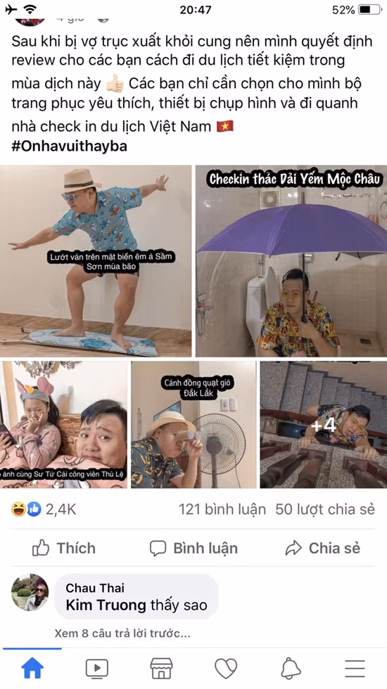 Cách ly toàn xã hội theo chỉ đạo của Thủ tướng Chính phủ, nhiều người ở nhà để tránh dịch và cũng từ đó, không ít những trò vui được dân tình nghĩ ra. Điển hình như, đôi vợ chồng trẻ mới đây đã gây sốt với bộ album ảnh chia sẻ cách đi du lịch vừa thú vị, vừa tiết kiệm khi phải ở nhà dài ngày.