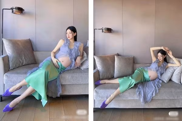 Hình ảnh mẹ bầu với loạt váy áo ấn tượng khiến nhiều người trầm trồ bởi dù đang bụng bầu “vượt mặt” nhưng chị vẫn có thể tạo dáng hoàn hảo, hóa thân thành một mỹ nhân cực kỳ sành điệu.