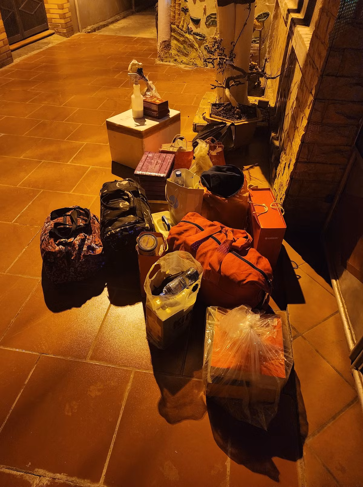 Nhà có bao nhiêu đồ từ nước ngọt, thịt, rau củ đều được gói lại để mang lên thành phố.