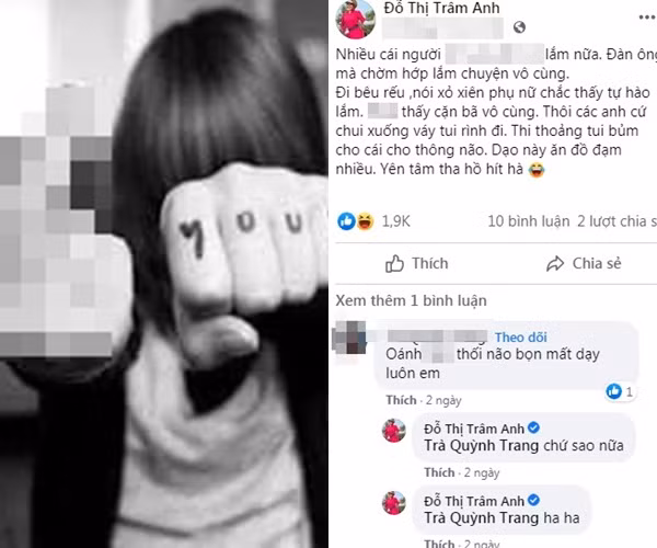 Trên cá nhân mới đây, Trâm Anh có dòng trạng thái gây chú ý. Trong bài viết, hot girl xứ Thanh thể hiện sự bức xúc khi nhận phải những lời ác ý, khiếm nhã từ các đối tượng thuộc nam giới.