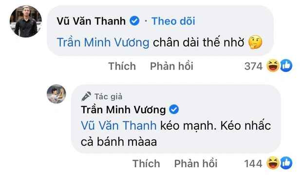 Tuy nhiên, trong số các bình luận nhiều người lại chú ý tới những dòng của Vũ Văn Thanh, đồng đội của Minh Vương tại CLB HAGL.