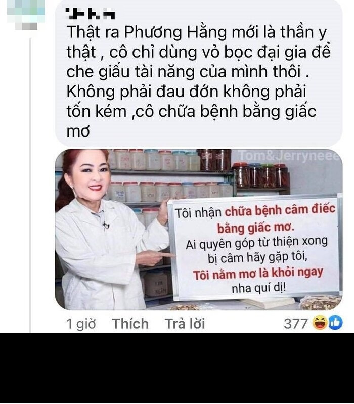 Trước đó trên mạng xã hội, không ít những bức ảnh chế được dân mạng truyền tay nhau về bà Phương Hằng.