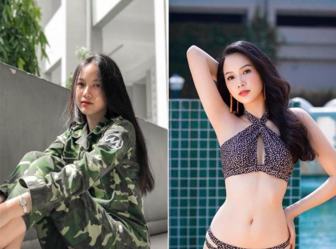 Lúc đi học, Phạm Thị Phương Quỳnh (SN 2000) khá giản dị với mái tóc đen dài, buông xoã.