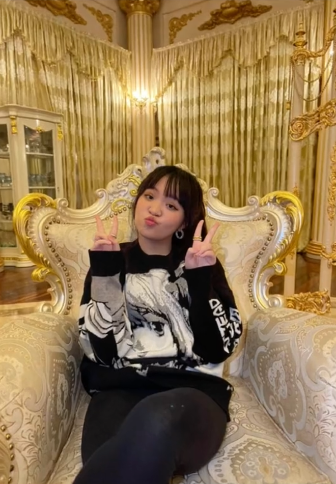 Đặc biệt, ái nữ con riêng của CEO Nguyễn Phương Hằng không còn mũm mĩm như xưa, đường nét gương mặt lộ rõ và vô cùng thanh tú.