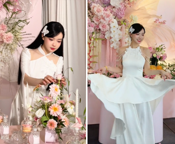 Được biết, “nửa kia” của Vicky Thiên Trần là Hữu Trí, hiện đang làm phi công. Trước khi đi đến hôn nhân, cặp đôi cũng đã có một thời gian dài hẹn hò, yêu đương.