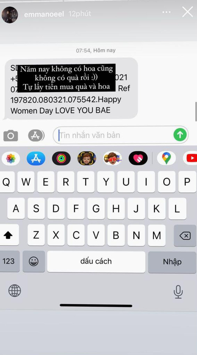 Tương tự, chị gái Võ Ngọc Trân cũng nhận tiếng "ting ting" và dự kiến sẽ tự đi mua quà và hoa.