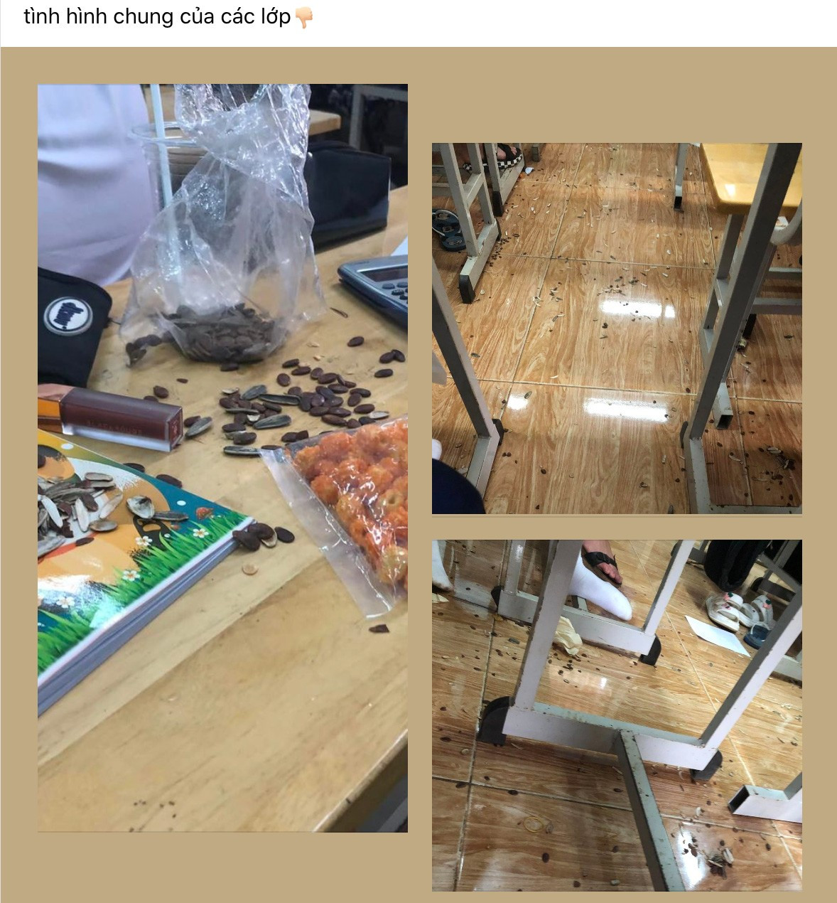 Bánh kẹo Tết, hạt hướng dương là thứ không thể thiếu ở mỗi lớp học thời điểm này.