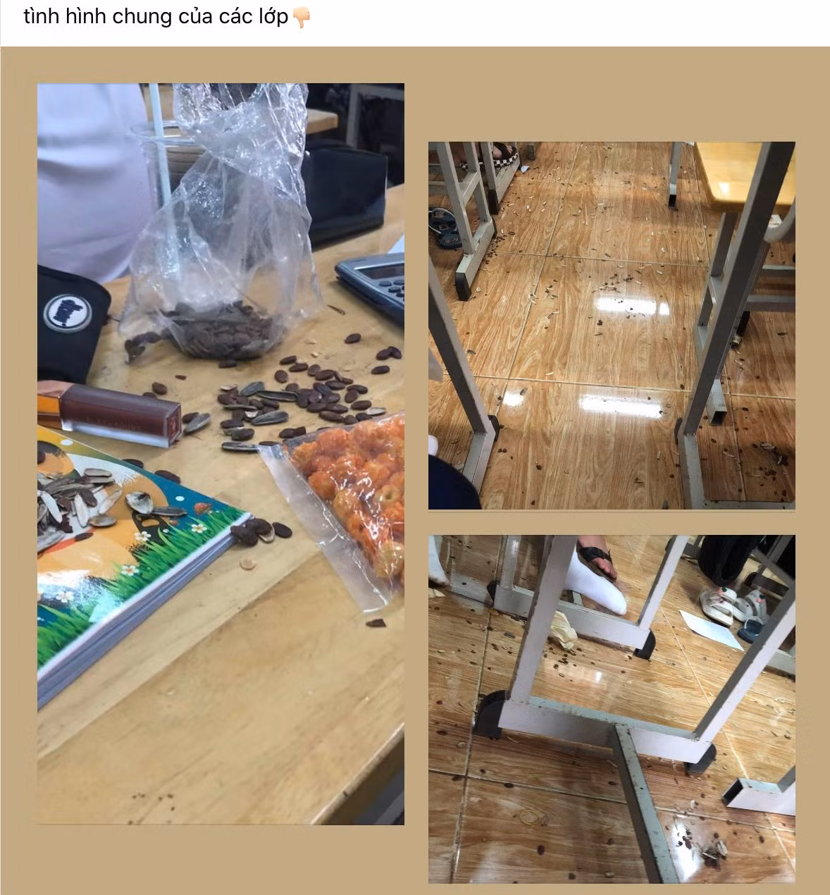 Bánh kẹo Tết, hạt hướng dương là thứ không thể thiếu ở mỗi lớp học thời điểm này.