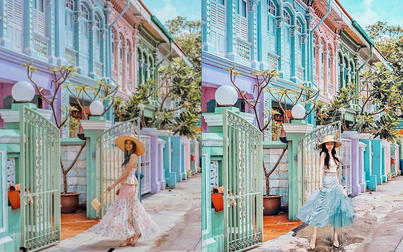 Thậm chí, tất cả những bức ảnh này đều được Mina Phạm cho vào album có tên "I love travel" như đó là ảnh của cô tự đi, tự chụp.