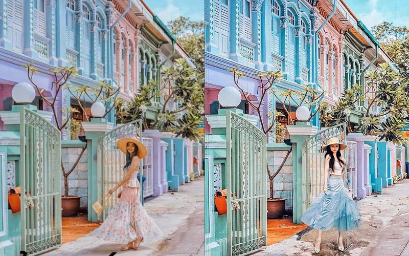 Thậm chí, tất cả những bức ảnh này đều được Mina Phạm cho vào album có tên "I love travel" như đó là ảnh của cô tự đi, tự chụp.