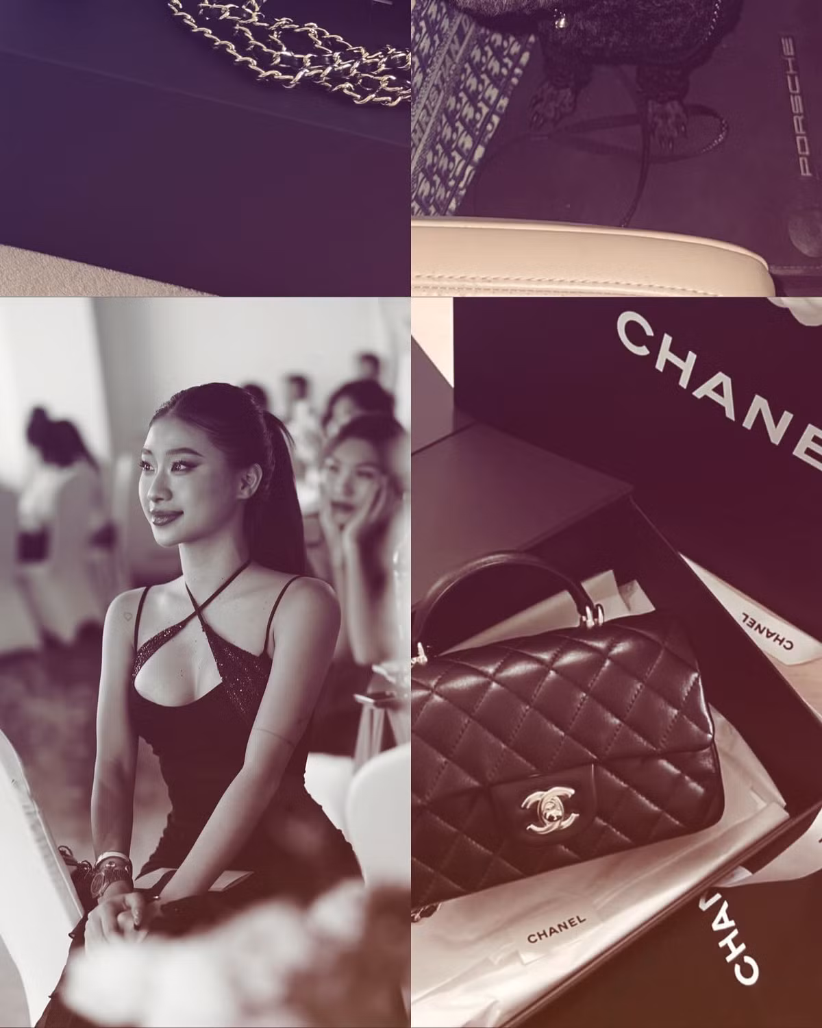 Cô nàng khoe chiếc chiếc túi hiệu chanel