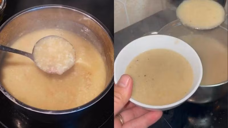 Nghe miêu tả thì cũng thấy rất hợp lý, bởi các nguyên liệu làm bánh chưng hoàn toàn có thể mang nấu cháo được: Từ gạo nếp, thịt cho đến đỗ xanh.