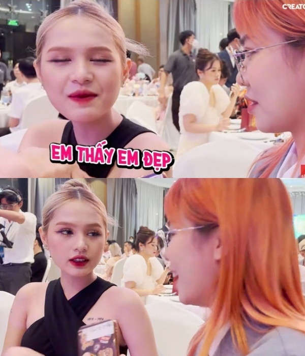 Mỹ nhân Gen Z tâm sự: "Trộm vía dạo này em ăn uống nhưng không bị lên ký. Ai cũng chê em ốm. Mọi người kêu em ốm quá. Nhưng em thấy em vừa, em thấy em đẹp".