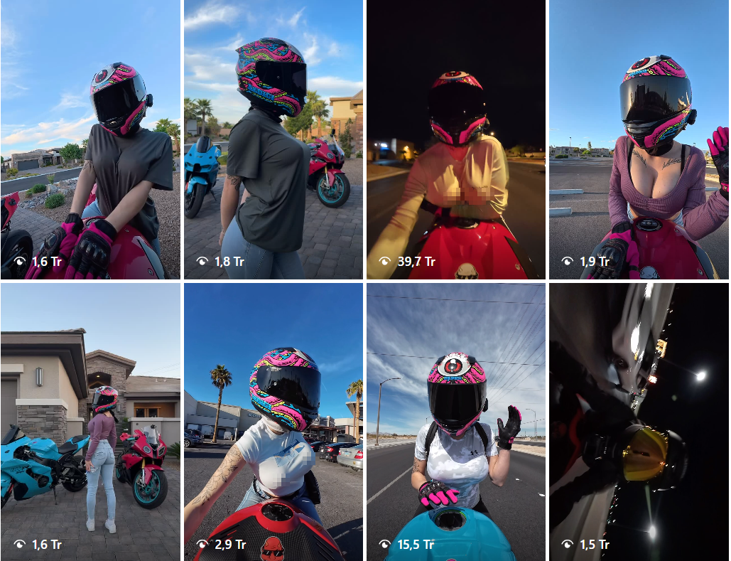 Với gần 400 bài viết, đa số các bài đăng của cô nàng đều hút cả triệu lượt xem, thậm chí có video lên đến gần 75 triệu view.