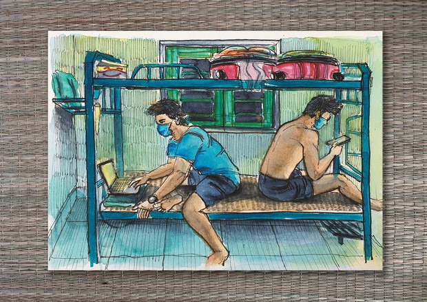 Tăng Quang chia sẻ về cuộc sống xung quanh mình: "Một buổi tối thường nhật. Bên trái là nam thanh niên du học Pháp thông minh, sáng láng đang chăm chỉ học tập. Bên phải là thanh niên Việt kiều Đức đang nổi rần rần trên mấy cộng đồng mê trai châu Á với mấy chục nghìn lượt like. Thanh niên còn nói được 6 thứ tiếng, thông thạo tiếng Anh và tiếng Đức như tiếng Việt".