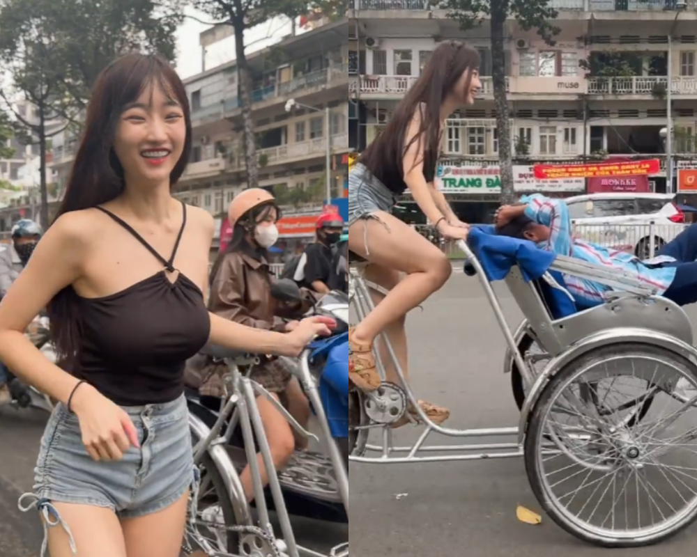 Theo đó, không chỉ đơn thuần là tham quan các địa điểm nổi tiếng, cô nàng này còn khiến mọi người bất ngờ khi chi tiền để tham gia vào các hoạt động như đạp xích lô, bốc vác – công việc vốn dĩ được coi là nặng nhọc và không dành cho những người đẹp như cô.