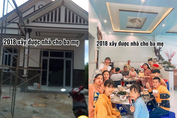 Năm 2018, với số tiền tích góp suốt bao lâu, Thoa xây được cho bố mẹ một ngôi nhà nhỏ ở quê.