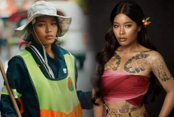 Nong Chat đã biến cô gái quét đường phố thành phiên bản đời thực của nhân vật Panor trong bộ phim Thái Lan Art of the Devil 2 (Long Khong).