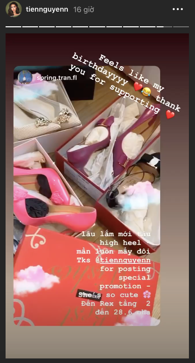 Trên story, con gái của tỷ phú Johnathan Hạnh Nguyễn thoải mái giới thiệu các mặt hàng sale-off tại một khách sạn 5 sao được cho là của gia đình.