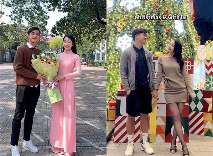 Không ít những tấm hình của chàng tiền đạo thuộc biên chế CLB Thể Công Viettel và cô giáo hot girl Lưu Thị Phương Thảo được netizen truyền tay nhau.