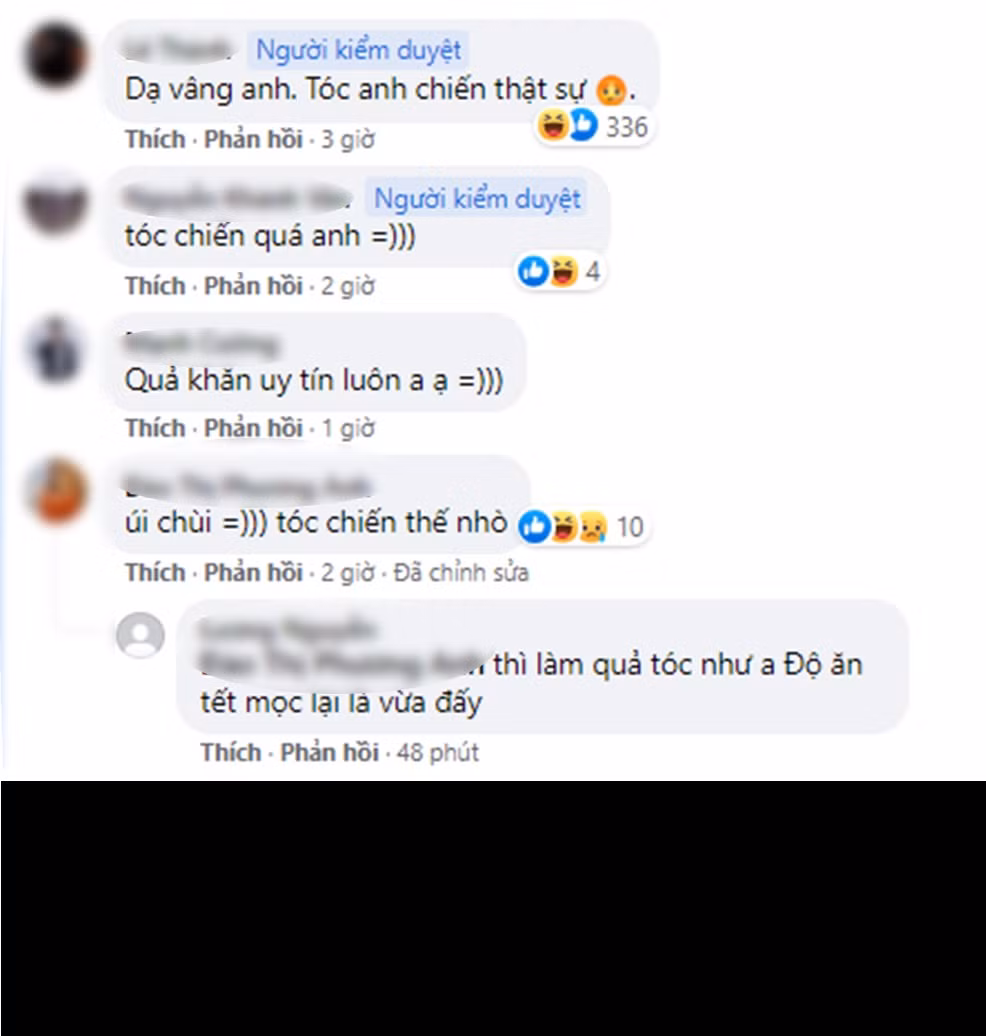 So với bức ảnh mặc quân phục do Độ Mixi đăng trước đó, cộng đồng nhận xét mái tóc mới có vẻ "chiến hơn".