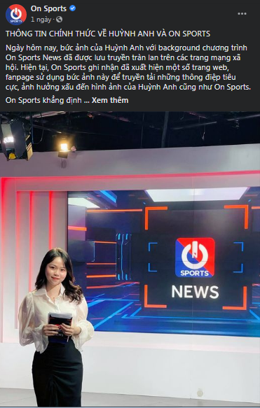 Không để netizen phải đồn đoán nhiều, kênh thể thao đã chính thức xác nhận Huỳnh Anh là gương mặt MC, biên tập viên độc quyền của họ.