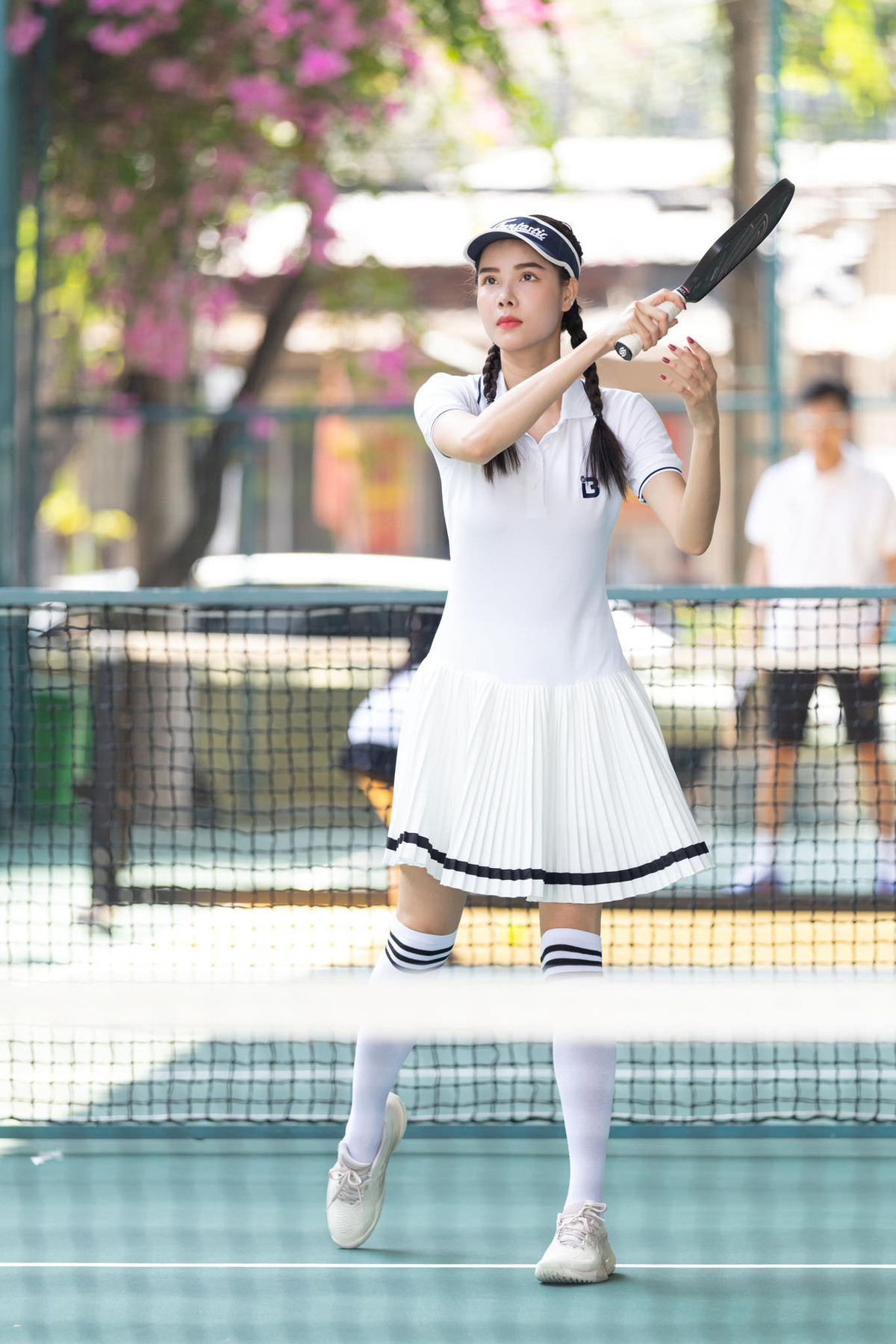 Chia sẻ về lý do bắt đầu chơi pickleball, Kỳ Hân cho biết cô mong muốn rèn luyện sức khỏe và duy trì vóc dáng.