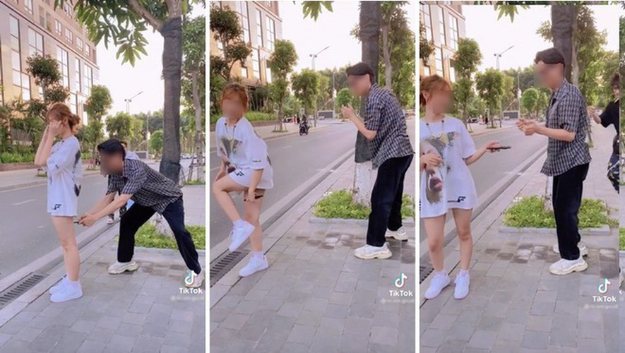 Ngoài ra, có nhiều TikToker Việt đã thực hiện những video với nội dung cổ xúy cho hành vi quấy rối tình dục để "câu view". Cụ thể một TikToker nổi tiếng có tên N.A.D cũng đã đăng lên tài khoản TikTok video với nội dung một thanh niên đang sử dụng smartphone để chụp lén dưới váy cô gái.