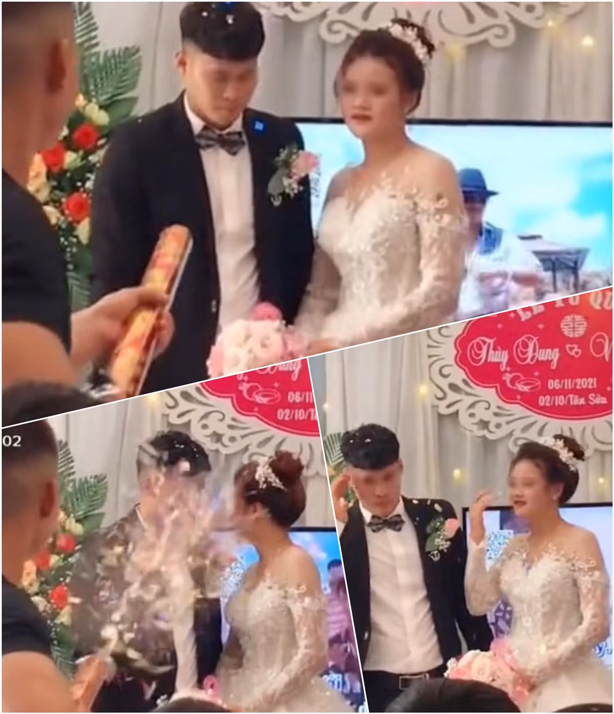 Man ban phao giay dam cuoi oan nghiet, co dau chu re 