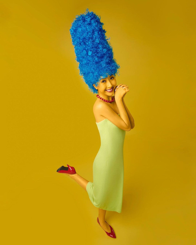 Halloween năm nay, Quỳnh Anh Shyn hoá thân thành 3 nhân vật khác nhau: Marge Simpson, Jessica Rabbit, Gamora.