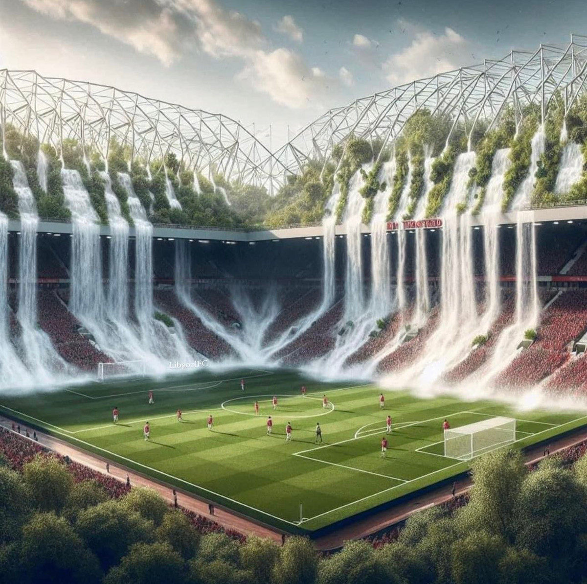 Không những vậy trên khắp các diễn đàn mạng, bức ảnh có tên "Old Trafford Waterfall" cũng được truyền tay nhau mạnh mẽ.