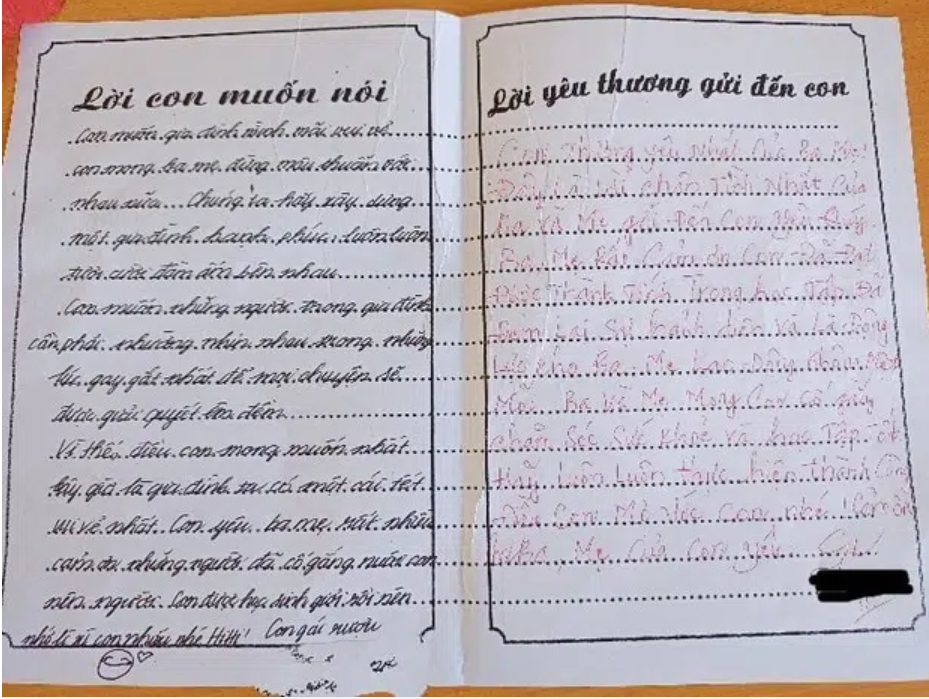 Tùy theo khả năng và cảm xúc, nhưng chắc chắn là “bao thật”. Những lời xuất phát từ đáy lòng chẳng cần vòng vo, hoa lá cành những lời nhắn nhủ của học sinh tới phụ huynh trong buổi họp cuối kì được được cô giáo chuyển đến tận tay từng bố mẹ.