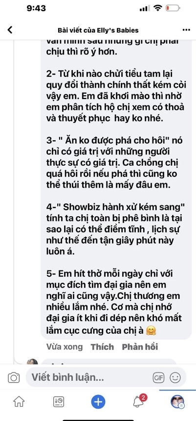 Dù vậy, Elly Trần cũng không chịu thua khi thẳng thắn liên tục có những màn đối chất tay đôi với antifan.
