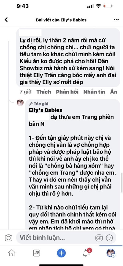 Hầu hết khán giả đều lên tiếng ủng hộ người đẹp chấm dứt cuộc hôn nhân chồng Tây, tuy nhiên cũng có không ít người liên tục có động thái mỉa mai, và dành những lời ác ý về cho Elly Trần.