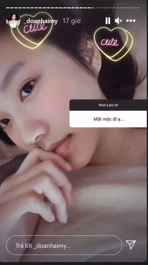 Từ những khoảnh khắc bị đào xới lại cho thấy, Hải My sở hữu làn da căng bóng, mịn màng.