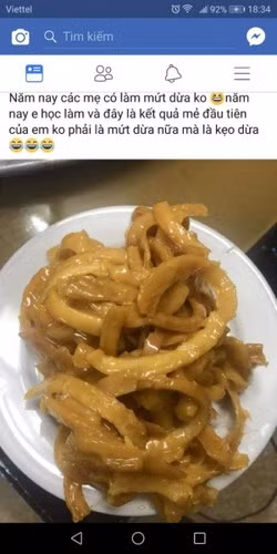 Mứt dừa hóa kẹo dừa nguyên miếng biến chị em trở thành thảm họa.