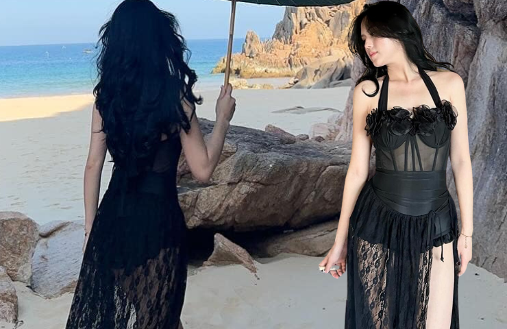 Bà mẹ 1 con chọn khoe dáng trong thiết kế váy xẻ đùi, xuyên thấu.