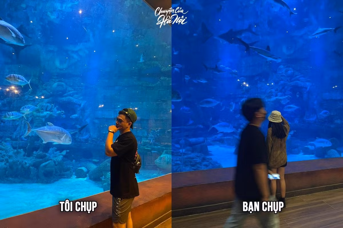 Nhờ bạn thân chụp ảnh nó lạ lắm. Ảnh: Chuyện của Hà Nội.