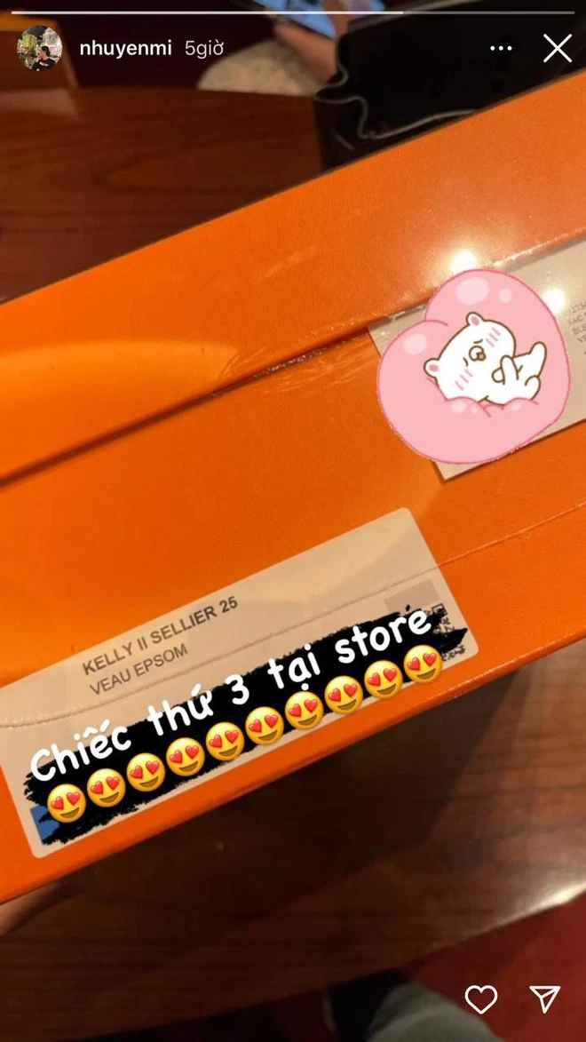 Chỉ trong vòng 3 ngày (từ 16 - 18/3), Huyền Mi đã up story úp mở chuyện unbox 2 chiếc túi Hermes.