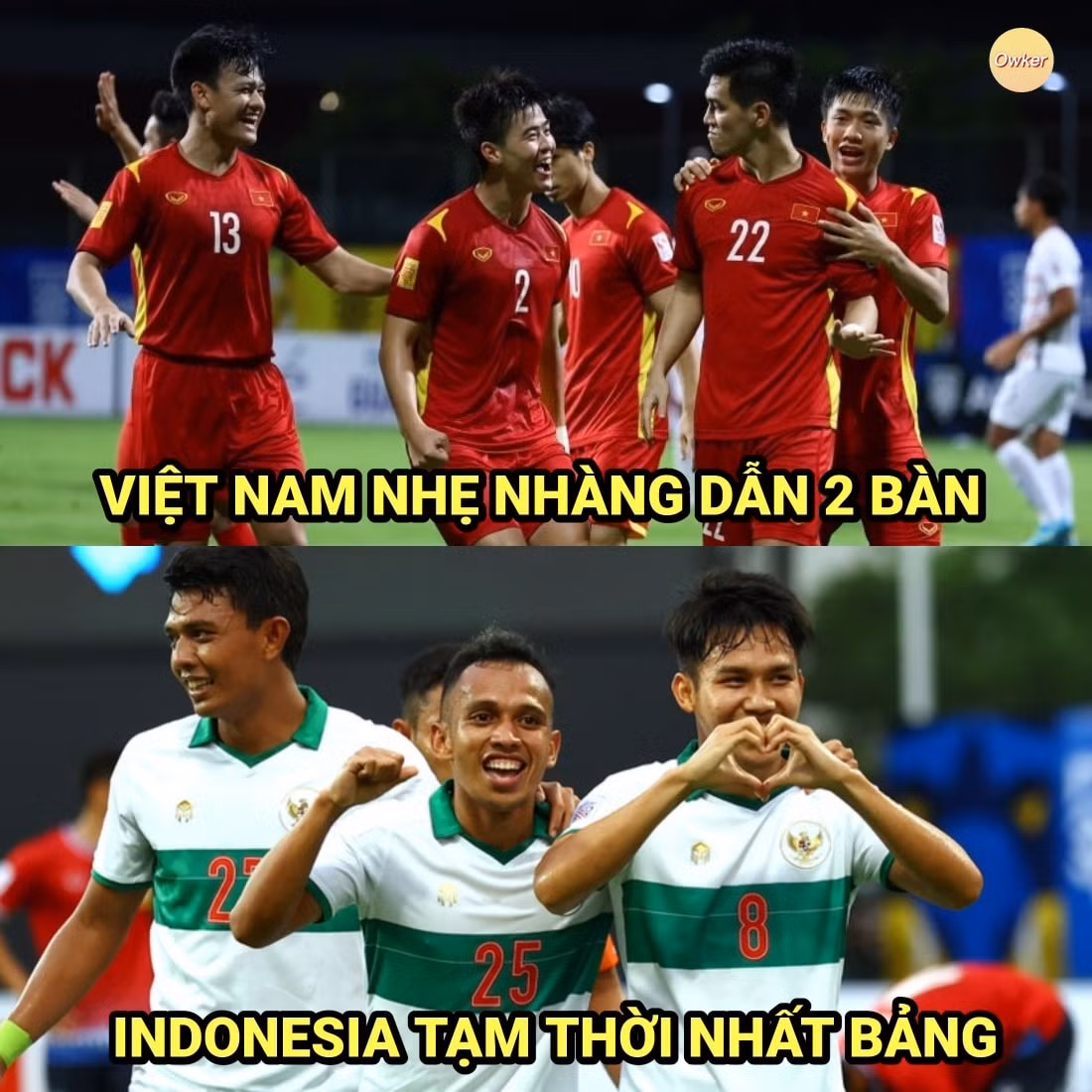 Cuộc đua hiệu số giữa đội tuyển Việt Nam và Indonesia chính là tâm điểm của những bức ảnh chế bên cạnh vấn đề chuyên môn tại AFF Cup 2020.