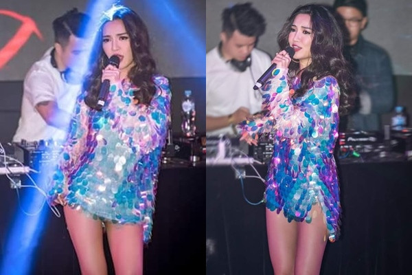 Cũng là mốt giấu quần nhưng Bích Phương lại được khán giả khen ngợi không ngớt lời.