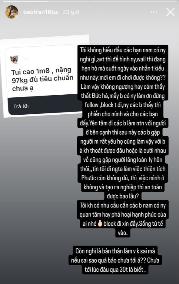 Bên cạnh những người vô tư yêu mến và ủng hộ, cũng có một bộ phận thường xuyên quấy rối, khiến cho Bảo Trân cảm thấy phiền phức, không muốn chào đón.