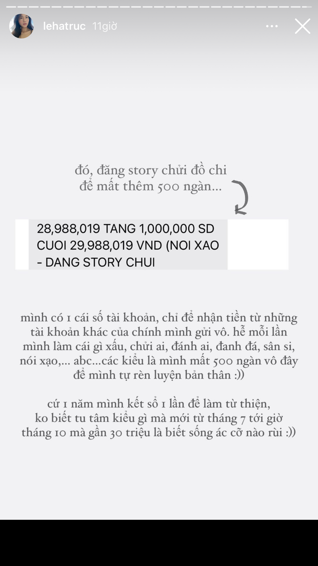 Hà Trúc kể lại: "... có (nhiều) nhắn cho mình đại ý là chỉ biết nói suông, không biết có đóng góp thật hay không mà đi kêu gọi?! Rồi có lần còn bị có người nhắn mình nói hãy chuyển khoản sao coi cho được chứ đừng chuyển vài ba triệu?!".