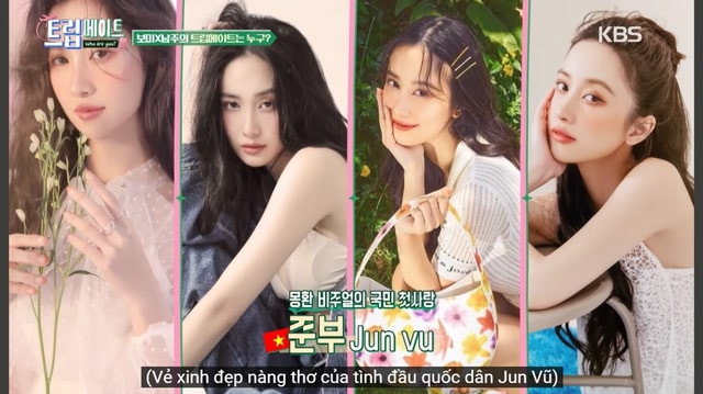 Chương trình truyền hình thực tế “Tripmate: Who Are You?” đang “gây sốt” ở Hàn Quốc và cả Việt Nam. Trong chương trình này, nữ diễn viên Jun Vũ là đại diện đến từ Việt Nam, đồng hành cùng hai cô gái xinh đẹp Bomi và Namjoo (nhóm nhạc Apink) tham quan những điểm đến nổi tiếng ở xứ Kim chi.