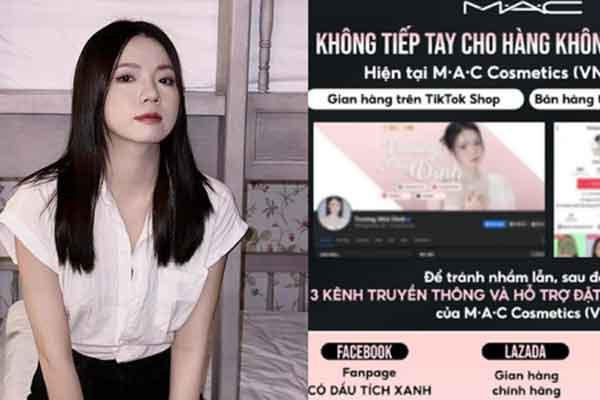 Cả hai trang này đều sử dụng hình ảnh được cho là của Trương Nhã Dinh. Một hãng nhấn mạnh "đã tiến hành mua sản phẩm được bán trên nền tảng TikTok của một KOL nổi tiếng" để đối chiếu và khẳng định đây là hàng giả.