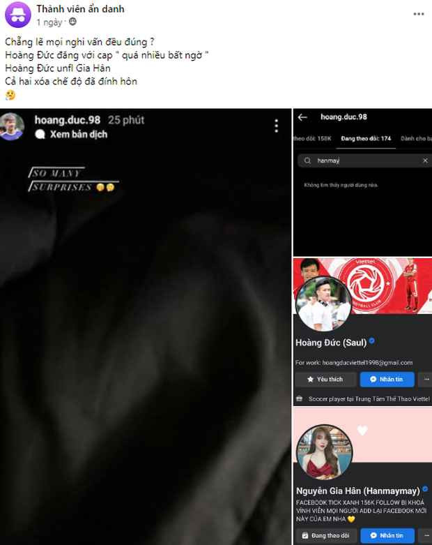 Chưa kể, netizen còn “soi” ra chi tiết đàng gái đã xoá bớt các video, hình ảnh liên quan đến Hoàng Đức trên các trang cá nhân.