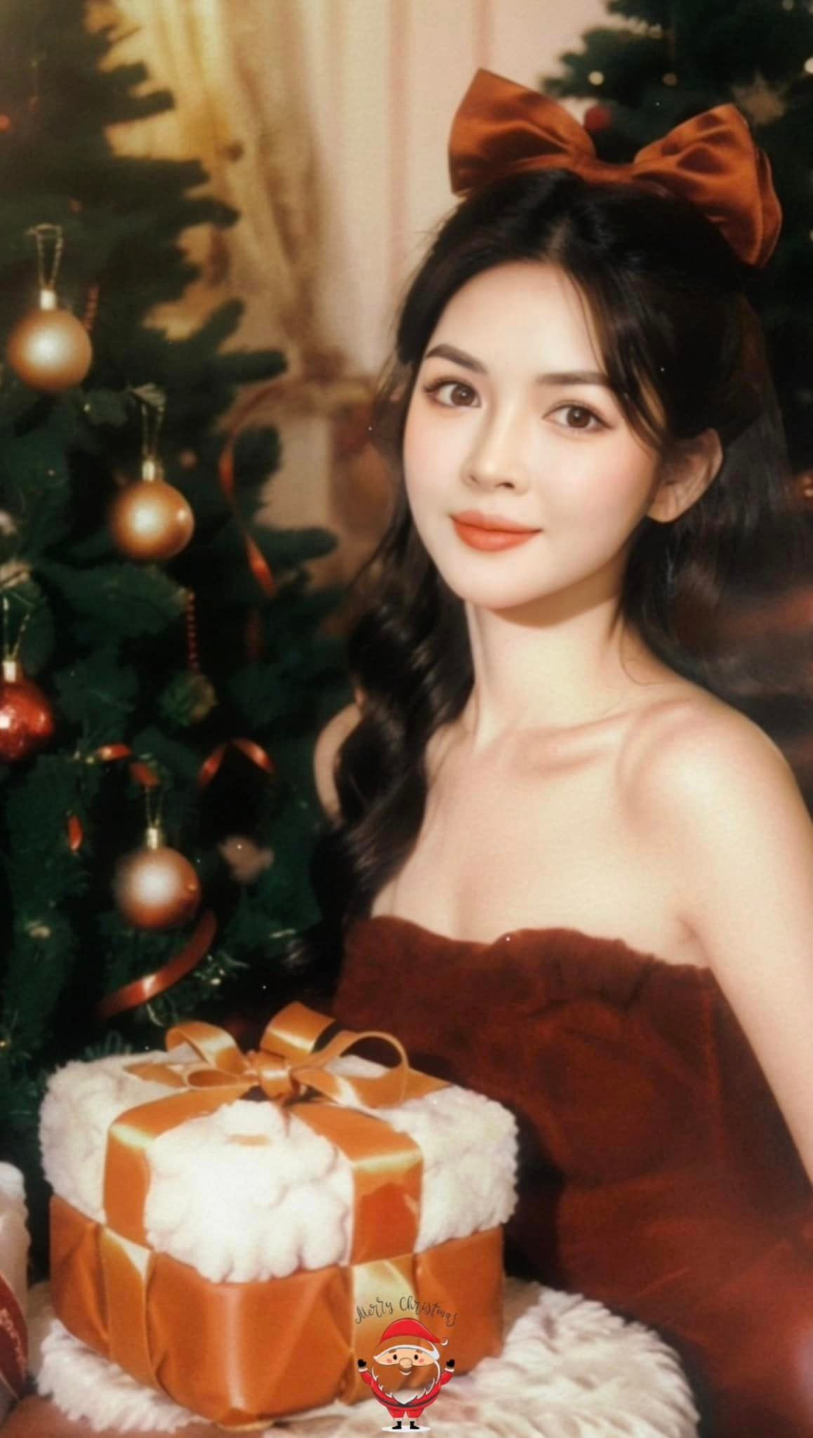 Nhan sắc của Vũ Thanh Quỳnh trong bức ảnh chào đón Giáng sinh miễn chê từ những đường nét thanh tú.