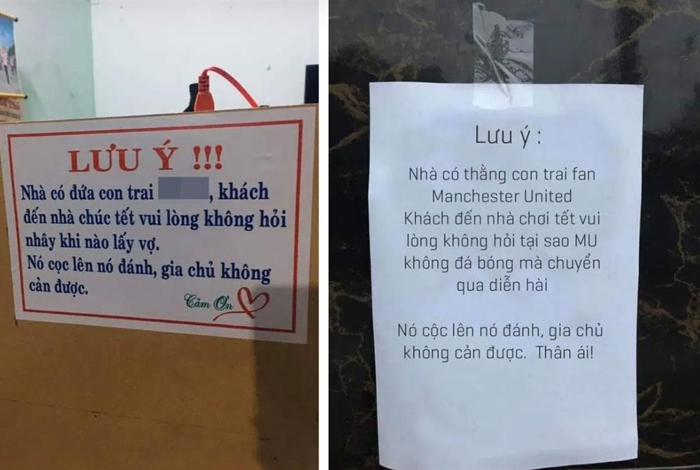 Rất nhiều những biến thể của tấm bảng lưu ý khách đến chúc Tết được đưa ra với nhiều nội dung và hình thức khác nhau. Nhưng điểm chung là nó mang lại tiếng cười cho người xem.